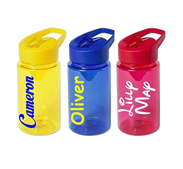 Personalised Children's Water Bottle With Flip Straw, 800ml